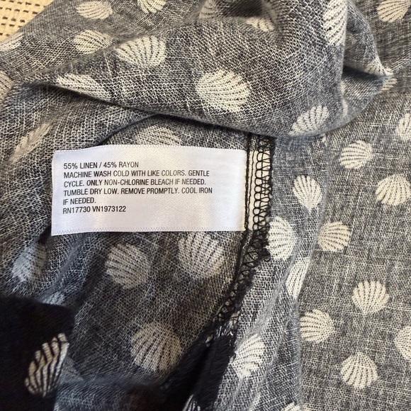 🎯60% OFF! Ava & Viv Woman’s Black and White Linen Blend Seashell Pattern - Picture 7 of 8